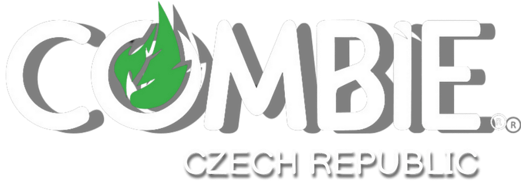 Bílé logo Combie Czech Republic